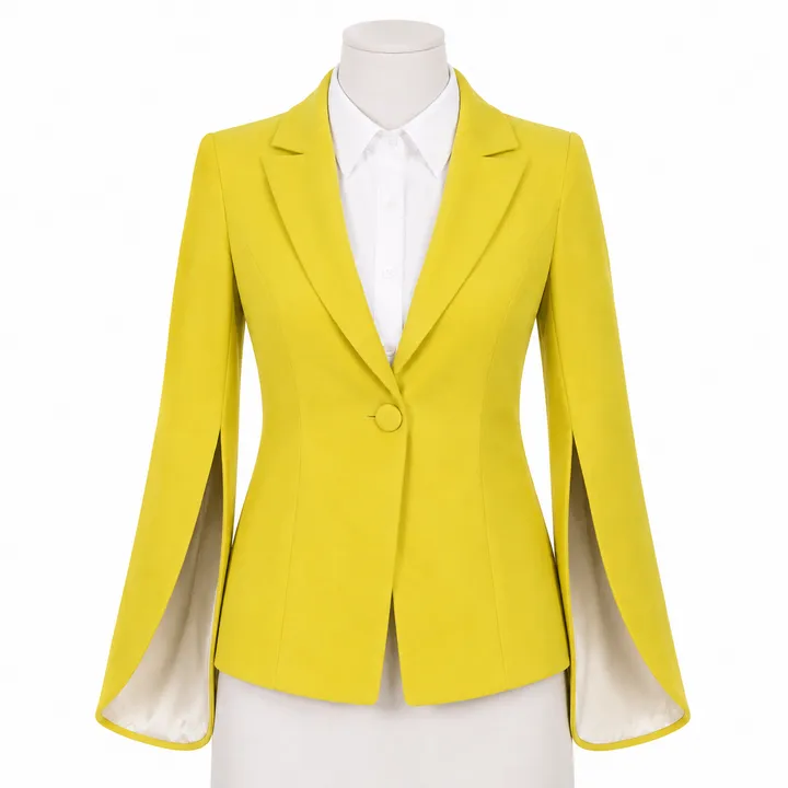 Vest Nữ Vàng Chanh – Tay Cape