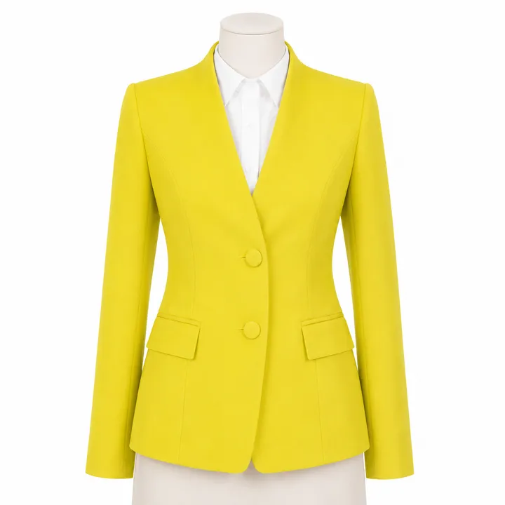 Vest Nữ Vàng Neon – Cổ Trụ