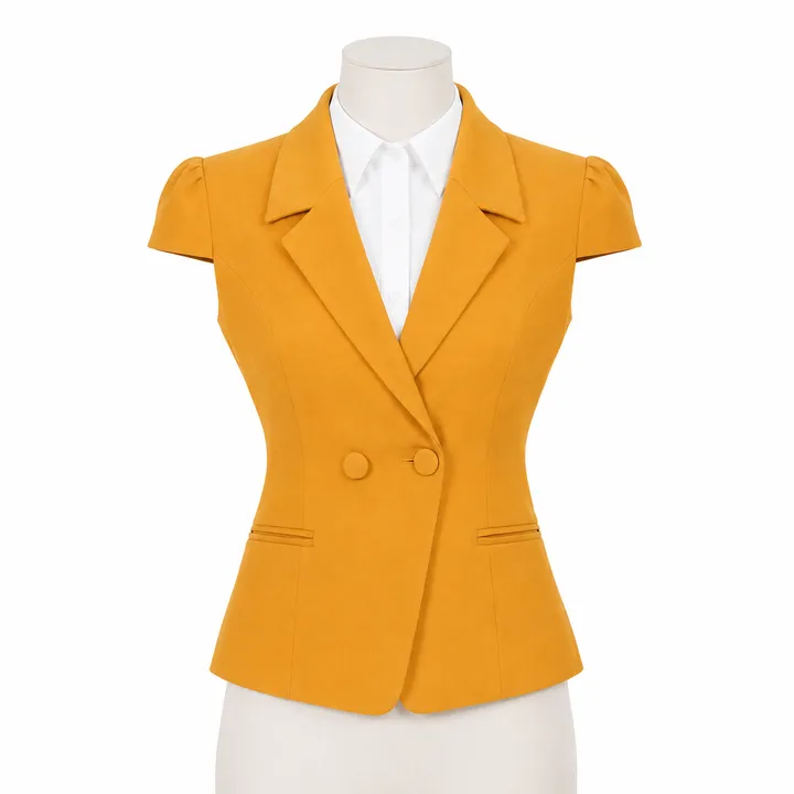 Vest Nữ Vàng Nghệ – Tay Ngắn