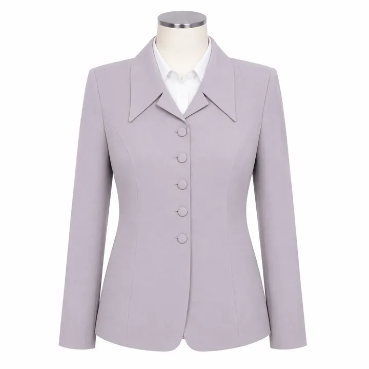 Vest Nữ Xám Bạc – Cổ Lá Sen