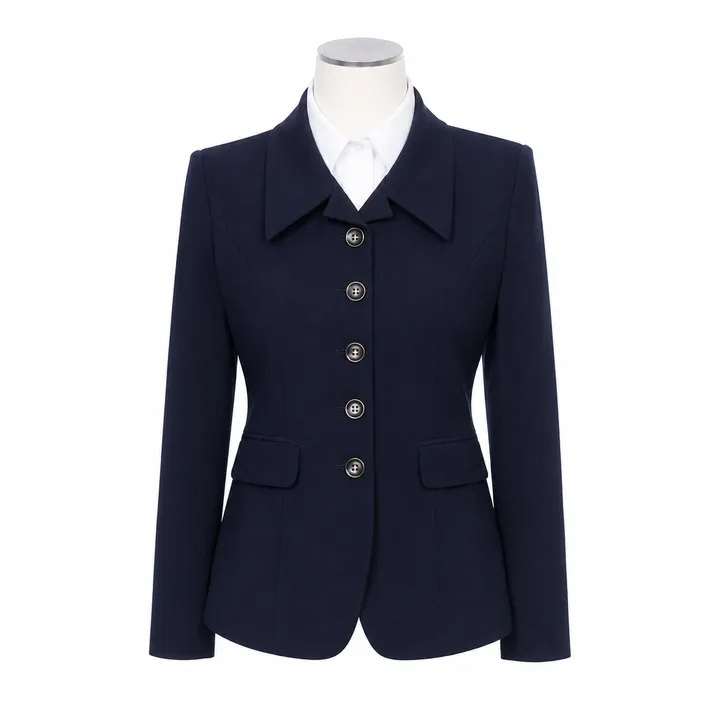 Vest Nữ Xanh Navy – Cổ Lá Sen