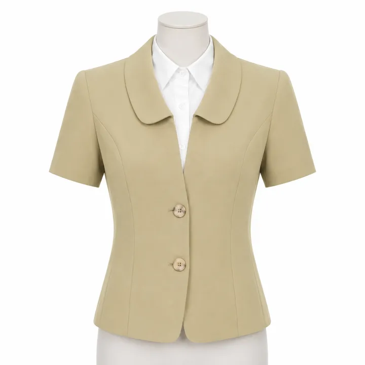 Vest Nữ Xanh Rêu – Cổ Khăn Navy